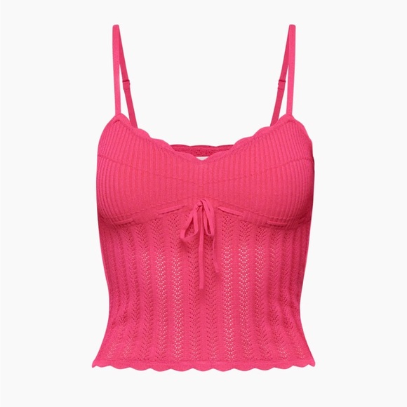 NWT Aritzia Wilfred Soloist Top Size Small Bright Rose Sweetheart knit top - Picture 7 of 13